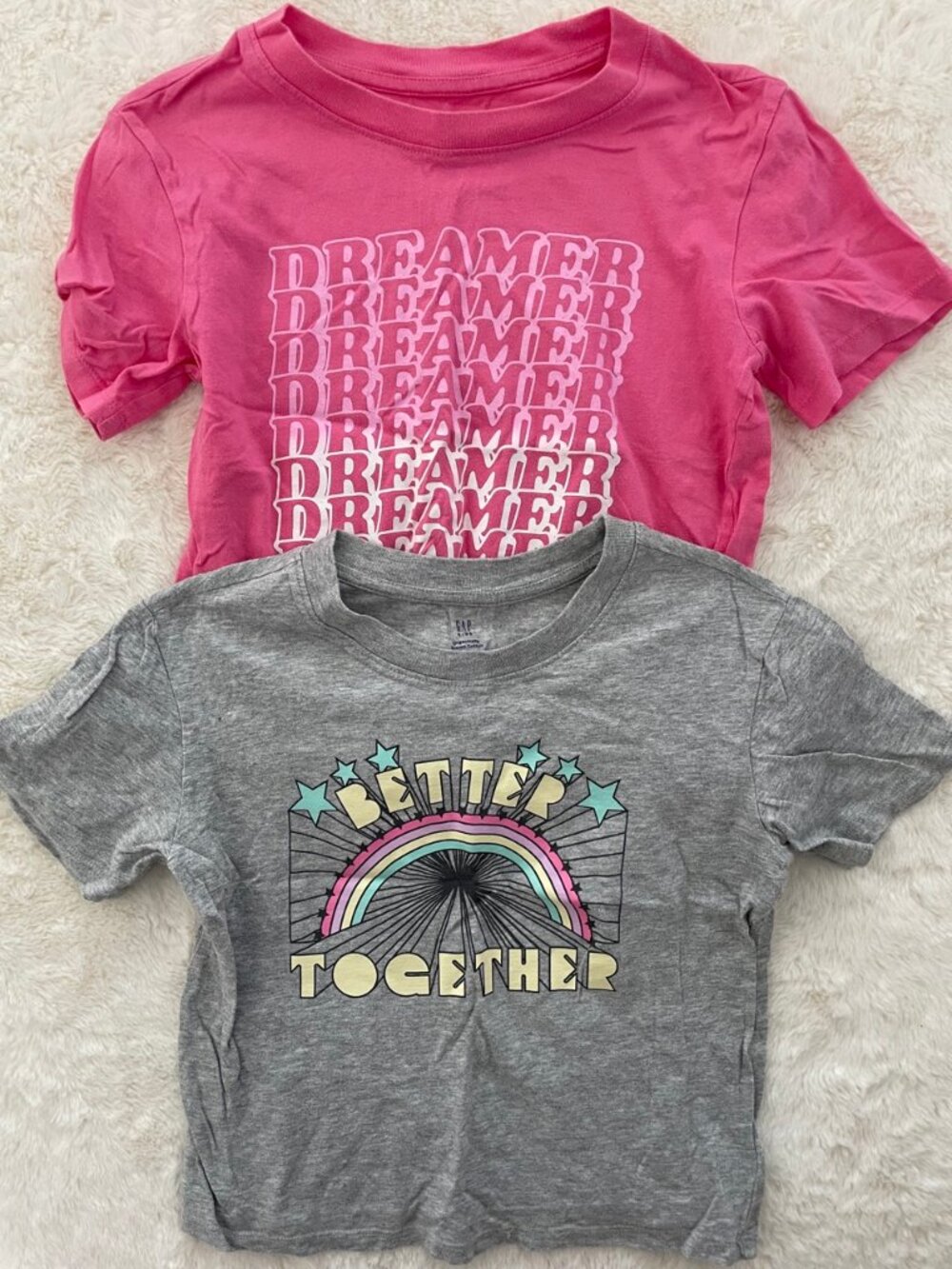 Gap Kids T-Shirt Bundle Size M - Dreamer + Better Together Graphic Tees - 2 Pack
